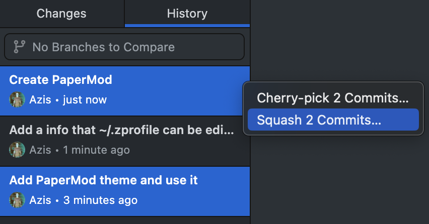 Squash commits Github